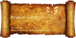 Krancz Zalán névjegykártya