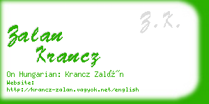 zalan krancz business card